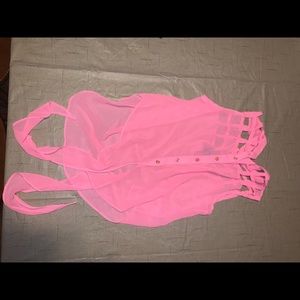 Pink sheer tank top